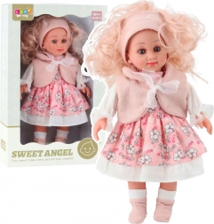 Lalka Sweet Angel w różowej kwiecistej sukience 36 cm