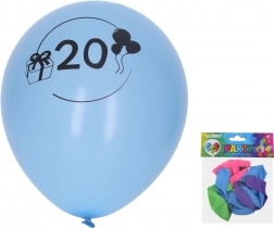Balony do nadmuchiwania 30 cm z numerem 20 – zestaw 5 szt.