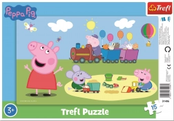 Puzzle 15 elementów Kolejka Świnka Peppa
