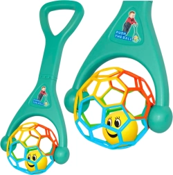 Pchająca zabawka z elastyczną piłką i grzechoczącą kulką