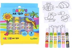 Zestaw farb do szkła 5+1 z konturą