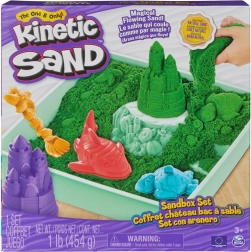 Kinetic Sand – zielony zestaw stołowy z tacką