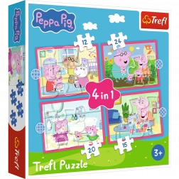 Puzzle 4 w 1 Peppa lubi przygody