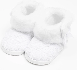 Niemowlęce zimowe koronkowe kozaczki New Baby, białe, 0–3 miesiące
