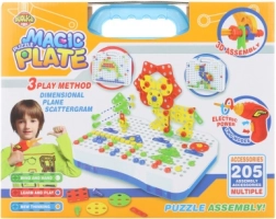 Zestaw konstrukcyjny do wkręcania z wiertarką i kufrem, 205 elementów