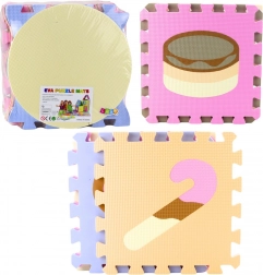 Miękka piankowa mata puzzle z EVA, pastelowa, zwierzątka, 16 elementów