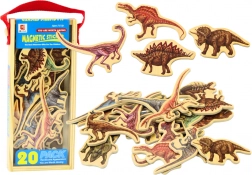 drewniane magnesy zwierzęta, zestaw 20 sztuk