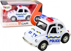 Klasyczny radiowóz 1:38 z napędem, światłami i dźwiękami, biały