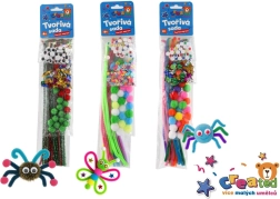 Zestaw kreatywny dla dzieci – 5 rodzajów w saszetce 8 × 38 cm