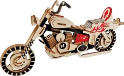 Drewniane 3D puzzle Motocykl - Kolorowy