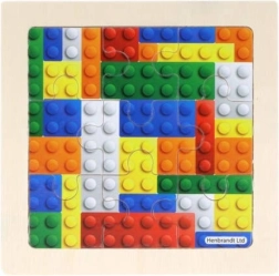 Drewniane puzzle budowlane 9 elementów