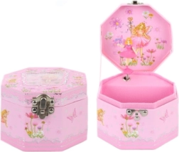 Różowa muzyczna szkatułka na biżuterię z baletnicą i lusterkiem