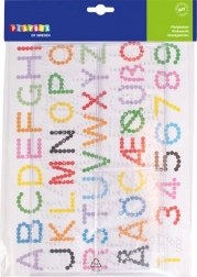Podkładki do koralików do prasowania PLAYBOX - litery i cyfry