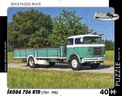 Puzzle Retro auta Škoda 706 RTD – ciężarówka, 40 elementów