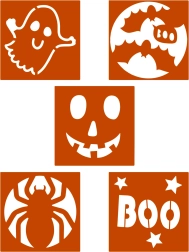 Zestaw halloweenowych szablonów - 5 sztuk