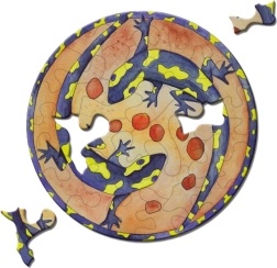 Okrągłe puzzle CURIOSI Picoli – salamandra, 33 elementów