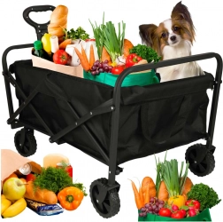 Składany turystyczny wózek transportowy na zakupy z obrotowymi kołami i teleskopową rączką