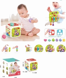 edukacyjna kostka 7w1 z sorterem, klockami i ksylofonem