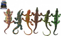 Zestaw gumowych jaszczurek z przyssawką w pudełku