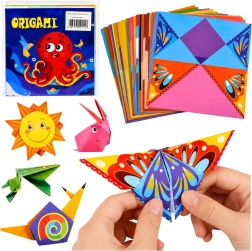 Dziecięcy zestaw origami z kolorowymi papierami i instrukcją (100 arkuszy)