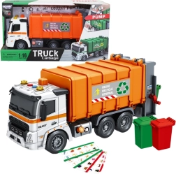 Interaktywna śmieciarka Woopie z efektami dźwięku i światła w skali 1:16