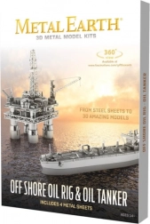 Metal Earth 3D puzzle platforma wiertnicza i tankowiec – zestaw deluxe