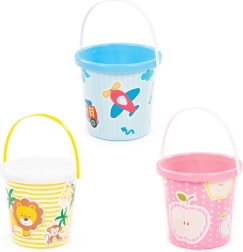 Obrazkowe plastikowe wiaderko dla dzieci