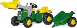 Traktor na pedały JOHN DEERE RollyKid z przednią łyżką i przyczepą – zielony