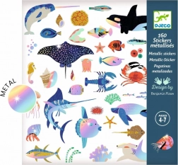 Djeco metaliczne naklejki – ocean, 160 szt.