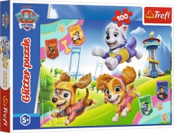 Puzzle 100 elementów z brokatem PAW PATROL – lśniące pieski Trefl
