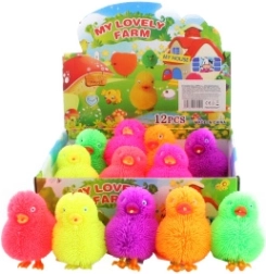 Świecący kudłaty kurczaczek – gumowa migająca zabawka