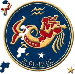 Okrągłe puzzle zodiak: Wodnik 33 elementy