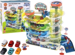 Interaktywny wielopoziomowy zestaw parkingowy dla samochodzików ze światłami i dźwiękami