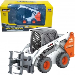 Metalowa ładowarka kołowa z chwytakiem 1:50 biała