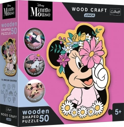 Drewniane puzzle junior W świecie Minnie 50 elementów