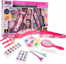 Zestaw do zaplatania warkoczyków z biżuterią