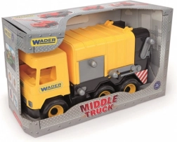 Żółta śmieciarka Wader Middle Truck, 42 cm, w pudełku