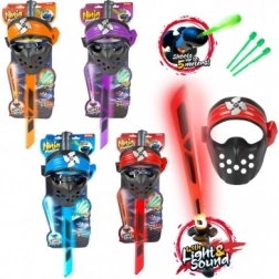 Zestaw Ninja z mieczem, maską i strzałkami ze światłem i dźwiękiem