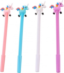 długopis kulkowy z jednorożcem, czarny wkład 0,5 mm – mix kolorów