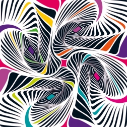 Kwadratowe puzzle Curiosi Q Shake – wzór II, 72 elementy