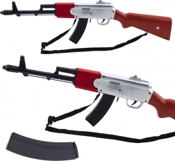 Realistyczna zabawkowa strzelba z paskiem i efektami dźwiękowymi