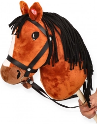 Hobby horse gniady na kiju dla dzieci