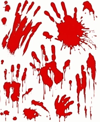 Halloweenowe naklejki na okna – krwawe dłonie
