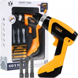 Dziecięca elektryczna wiertarka z realistycznymi dźwiękami i obracającym się wiertłem dla dzieci 3+