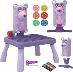 Dziecięcy projektor do rysowania ze stolikiem Miś