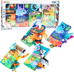 Miękkie kolorowe książeczki sensoryczne dla niemowląt 4 szt.