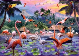 Różowe flamingi puzzle 1000 elementów