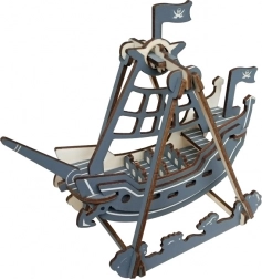 Woodcraft drewniane puzzle 3D piracka huśtawka