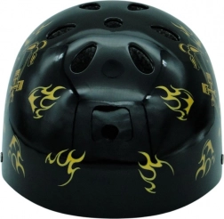 Kask rowerowy czaszka czarno-złoty (S, 52–55 cm)