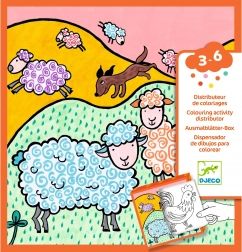 Djeco zabawne pudełko z kolorowankami i grami Farma